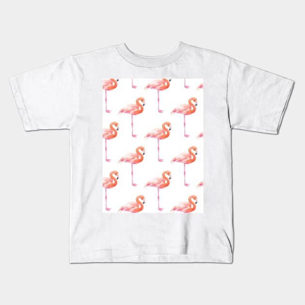 Flamingo pattern Kids T-Shirt by katerinamk